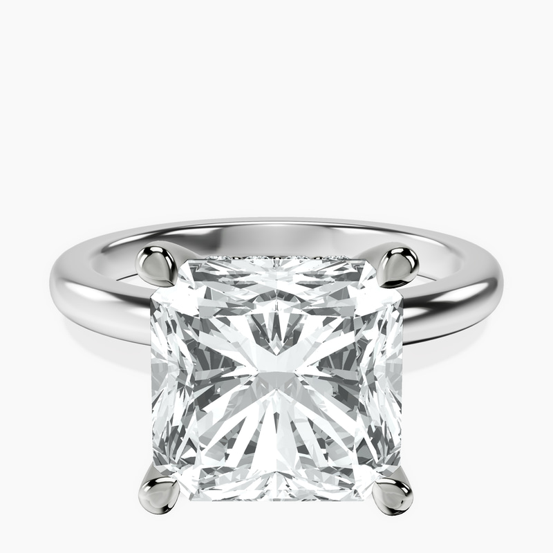Platinum Mildred Hidden Halo Solitaire Lab Diamond Ring front image