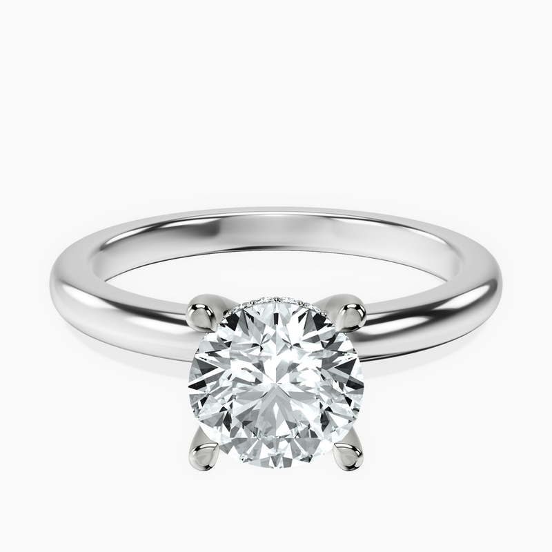 Platinum Mildred Hidden Halo Solitaire Lab Diamond Ring front image