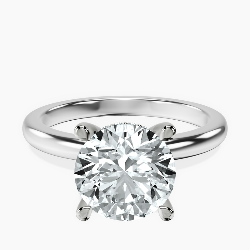 Platinum Mildred Hidden Halo Solitaire Lab Diamond Ring front image