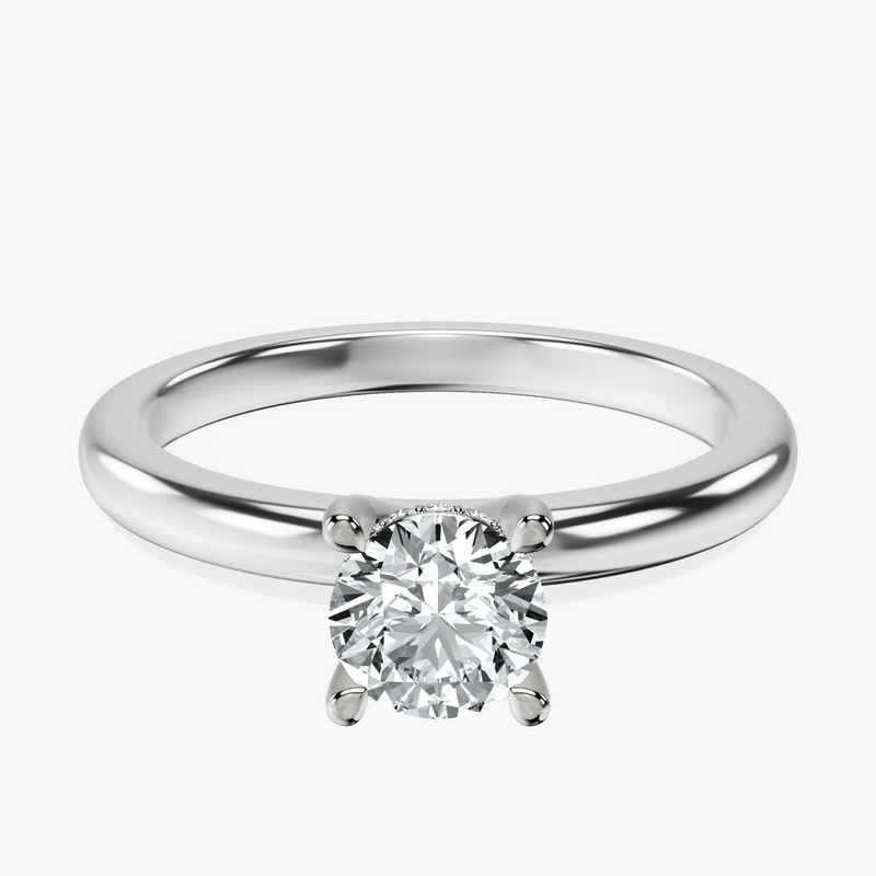 14kt White Gold Mildred Hidden Halo Solitaire Lab Diamond Ring front image