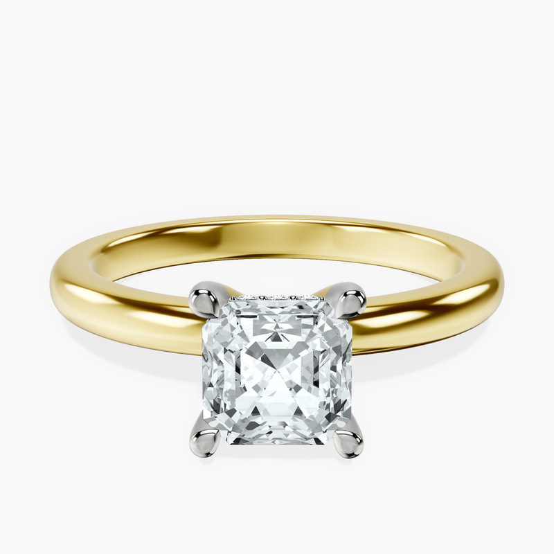 18kt Yellow Gold Mildred Hidden Halo Solitaire Lab Diamond Ring front image