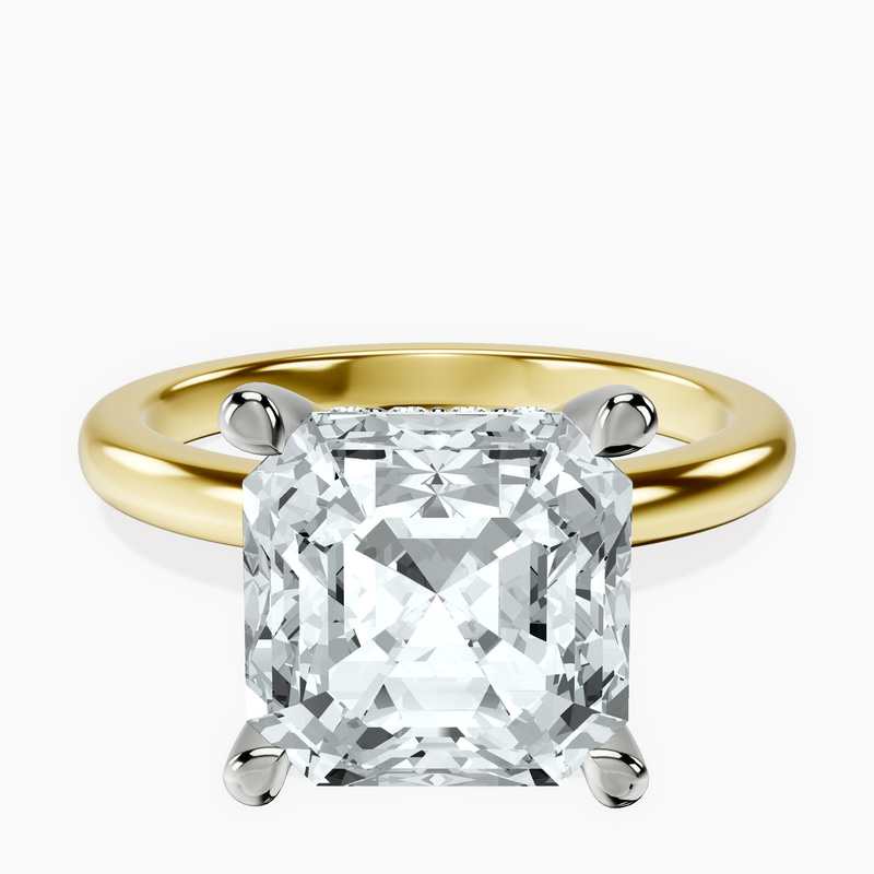 10kt Yellow Gold Mildred Hidden Halo Solitaire Lab Diamond Ring front image