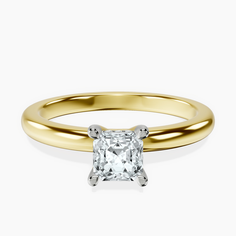 18kt Yellow Gold Mildred Hidden Halo Solitaire Lab Diamond Ring front image