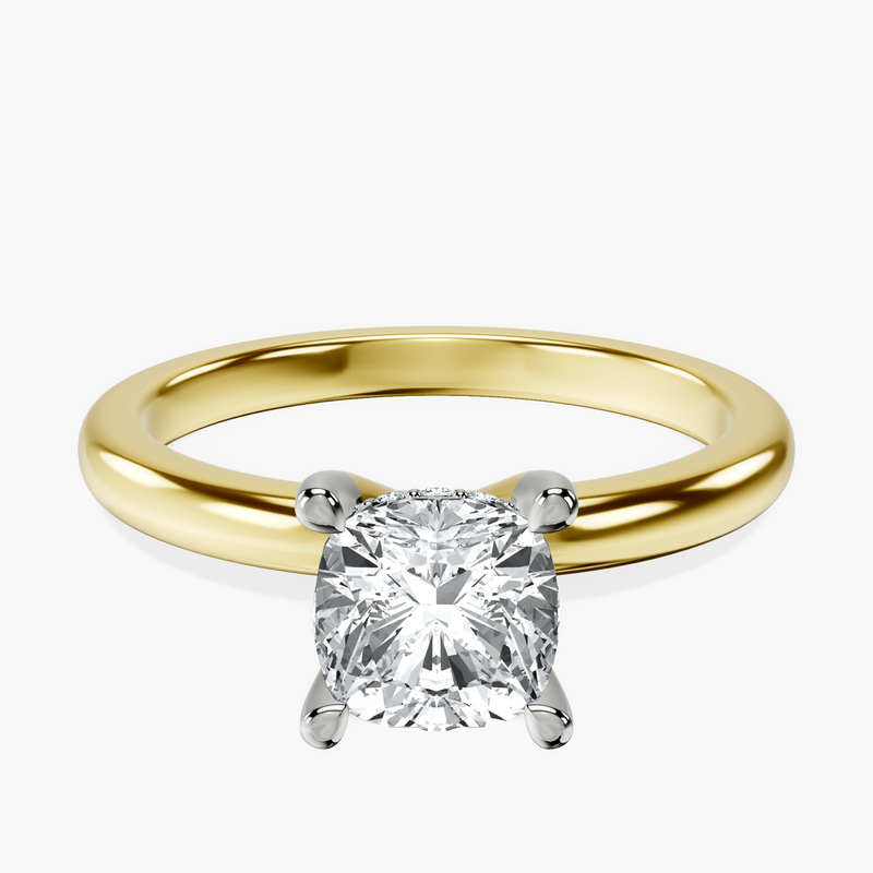 1.49 ct. cushion Mildred Solitaire Ring in 10kt yellow gold rtr top