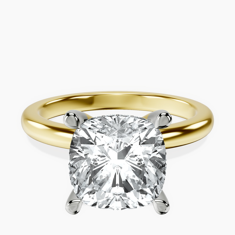 18kt Yellow Gold Mildred Hidden Halo Solitaire Lab Diamond Ring front image