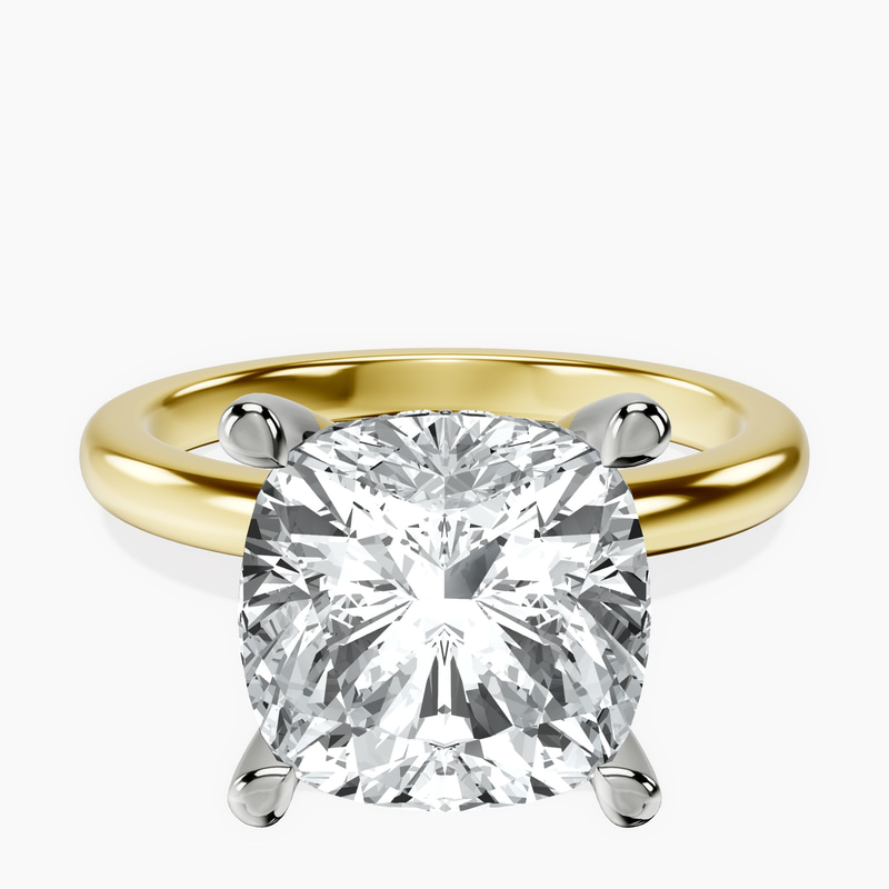 10kt Yellow Gold Mildred Hidden Halo Solitaire Lab Diamond Ring front image