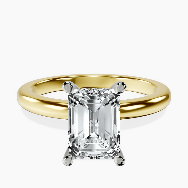 18ct Yellow Gold Mildred Hidden Halo Solitaire Lab Diamond Ring front image