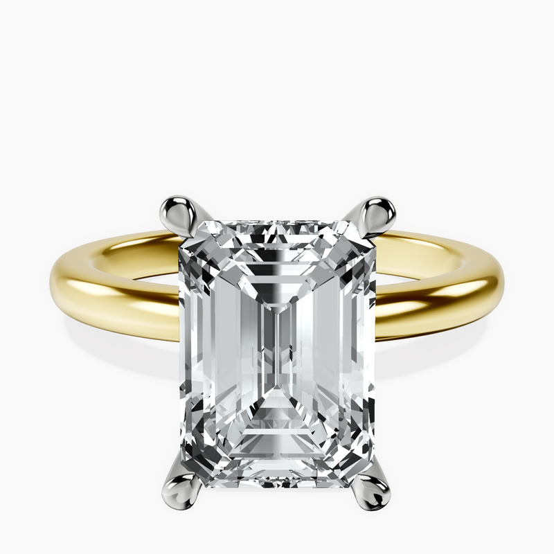 18kt Yellow Gold Mildred Hidden Halo Solitaire Lab Diamond Ring front image