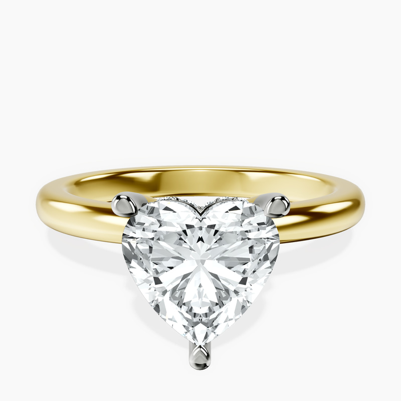 18ct Yellow Gold Mildred Hidden Halo Solitaire Lab Diamond Ring front image