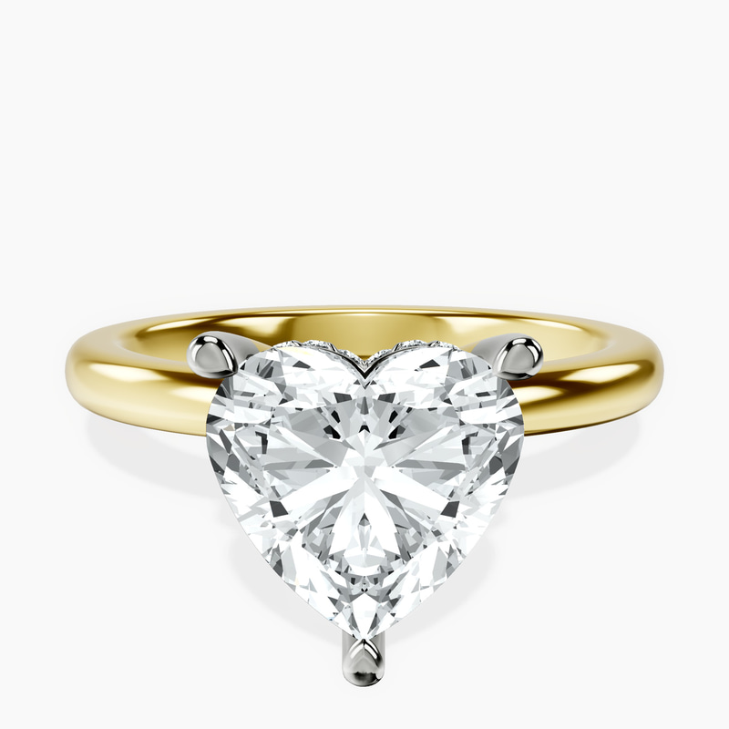 2.97 ct. heart Mildred Solitaire Ring in 10kt yellow gold rtr top