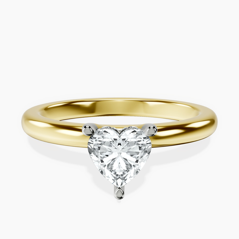 18kt Yellow Gold Mildred Hidden Halo Solitaire Lab Diamond Ring front image