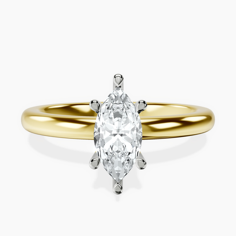 18kt Yellow Gold Mildred Hidden Halo Solitaire Lab Diamond Ring front image