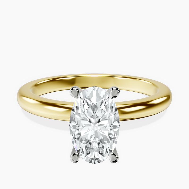 18kt Yellow Gold Mildred Hidden Halo Solitaire Lab Diamond Ring front image