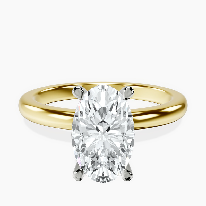 9ct Yellow Gold Mildred Hidden Halo Solitaire Lab Diamond Ring front image