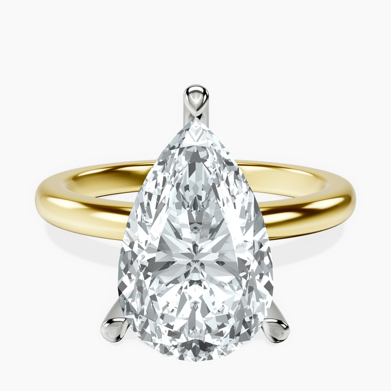 10kt Yellow Gold Mildred Hidden Halo Solitaire Lab Diamond Ring front image