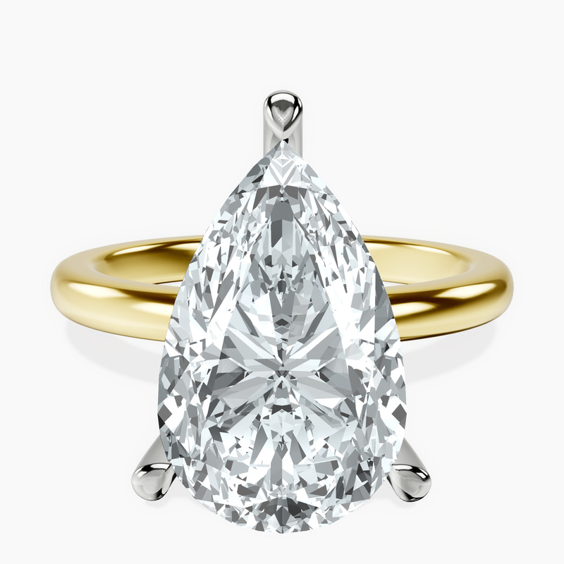10kt Yellow Gold Mildred Hidden Halo Solitaire Lab Diamond Ring front image