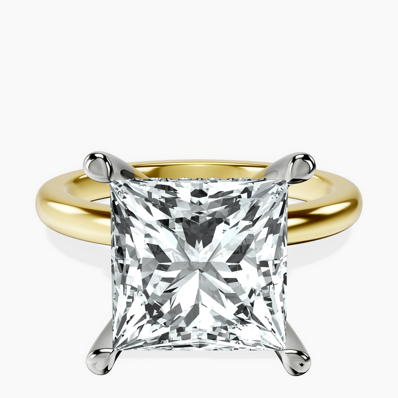 18kt Yellow Gold Mildred Hidden Halo Solitaire Lab Diamond Ring front image