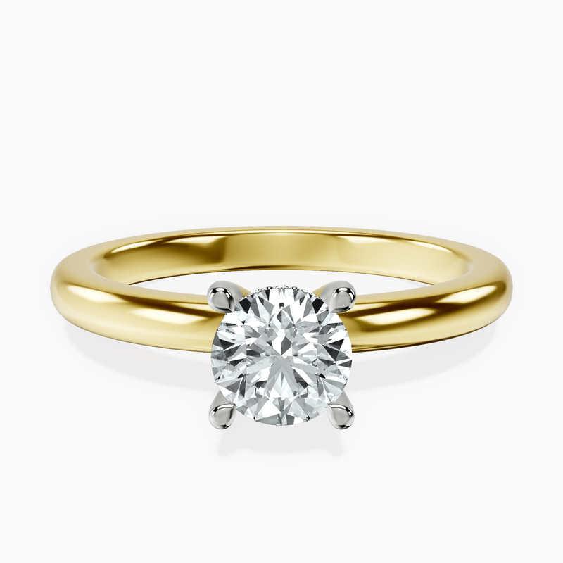 10kt Yellow Gold Mildred Hidden Halo Solitaire Lab Diamond Ring front image