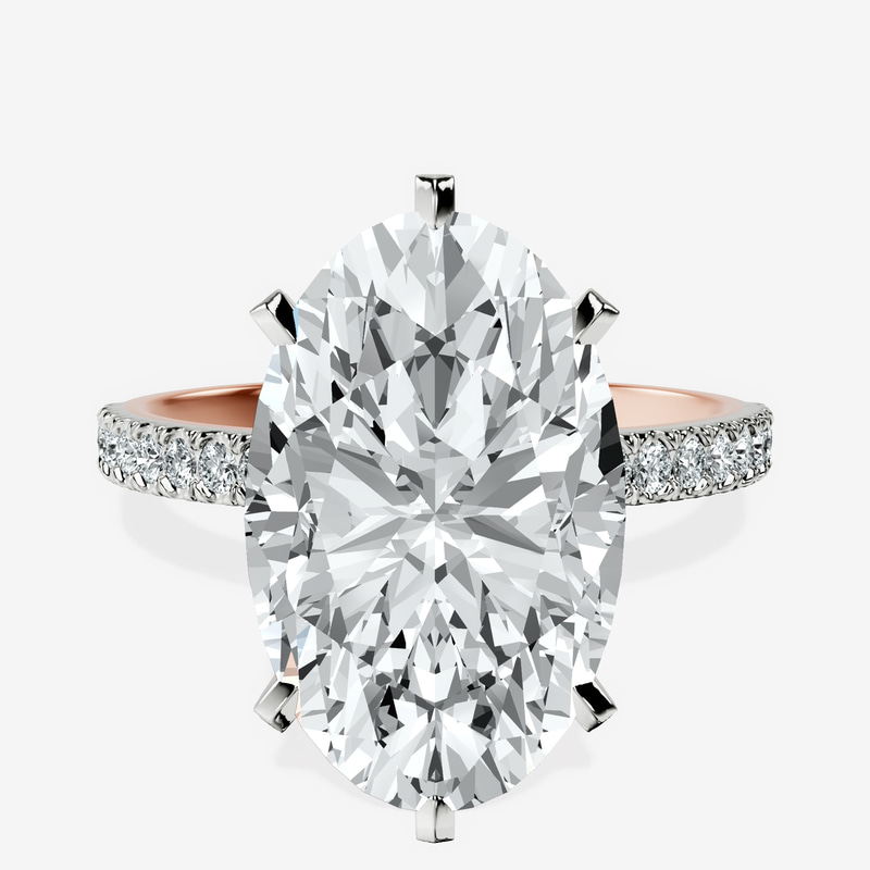 18kt Rose Gold Mereia Secret Halo Lab Diamond Ring front image