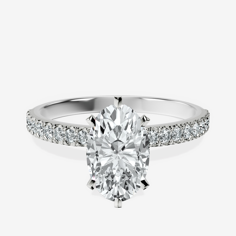 18kt White Gold Mereia Secret Halo Lab Diamond Ring front image
