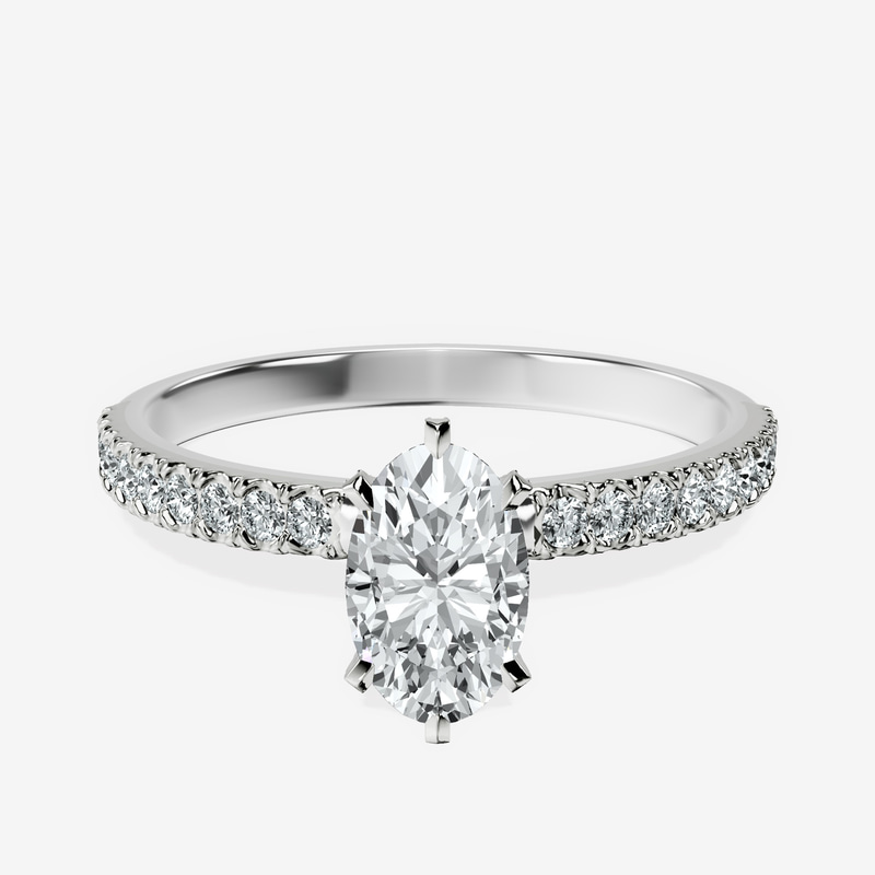 Platinum Mereia Secret Halo Lab Diamond Ring front image