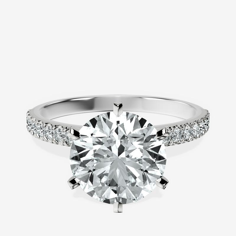 2.82 ct. round Mereia Secret Halo Ring in platinum rtr top