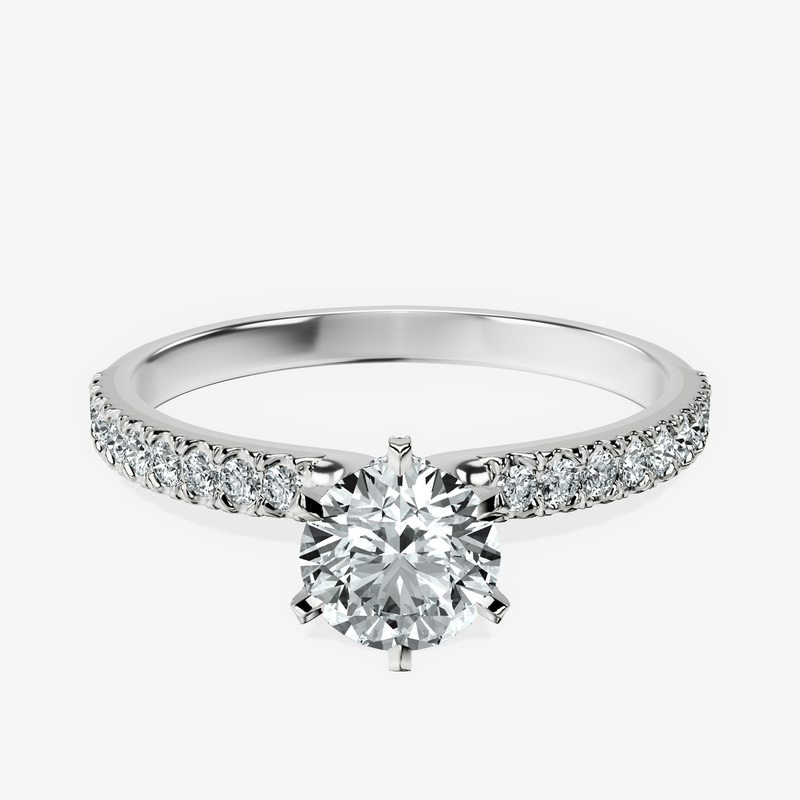 14kt White Gold Mereia Secret Halo Lab Diamond Ring front image