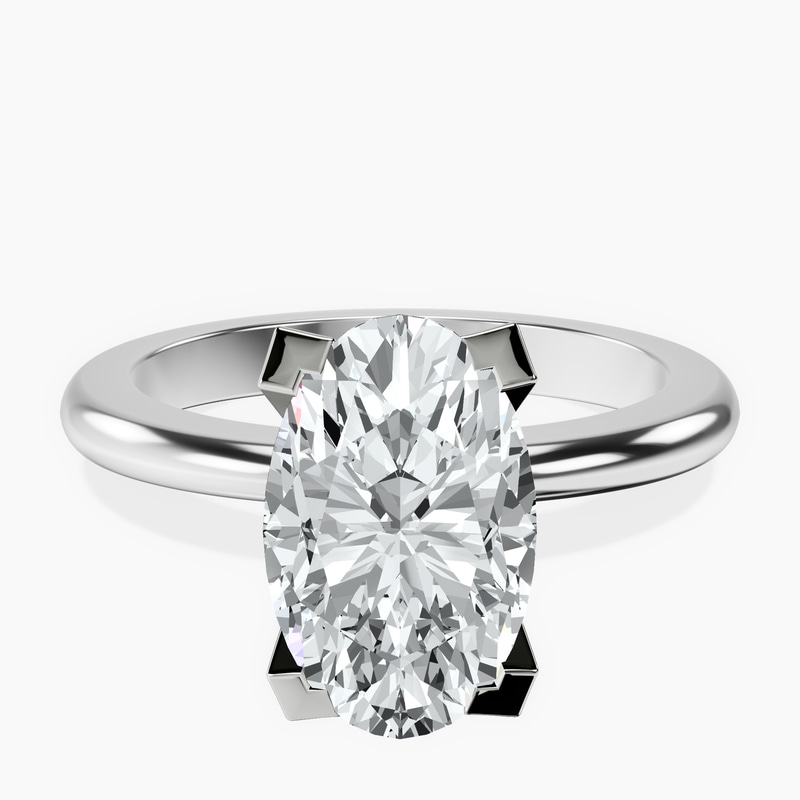 2.06 ct. oval Cordelia Solitaire Ring in 14kt white gold rtr top