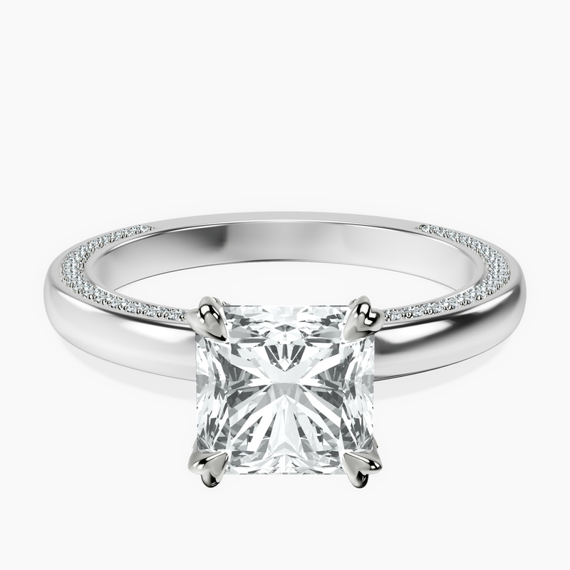 2.65 ct. radiant Edith Solitaire Ring in 14kt white gold rtr top