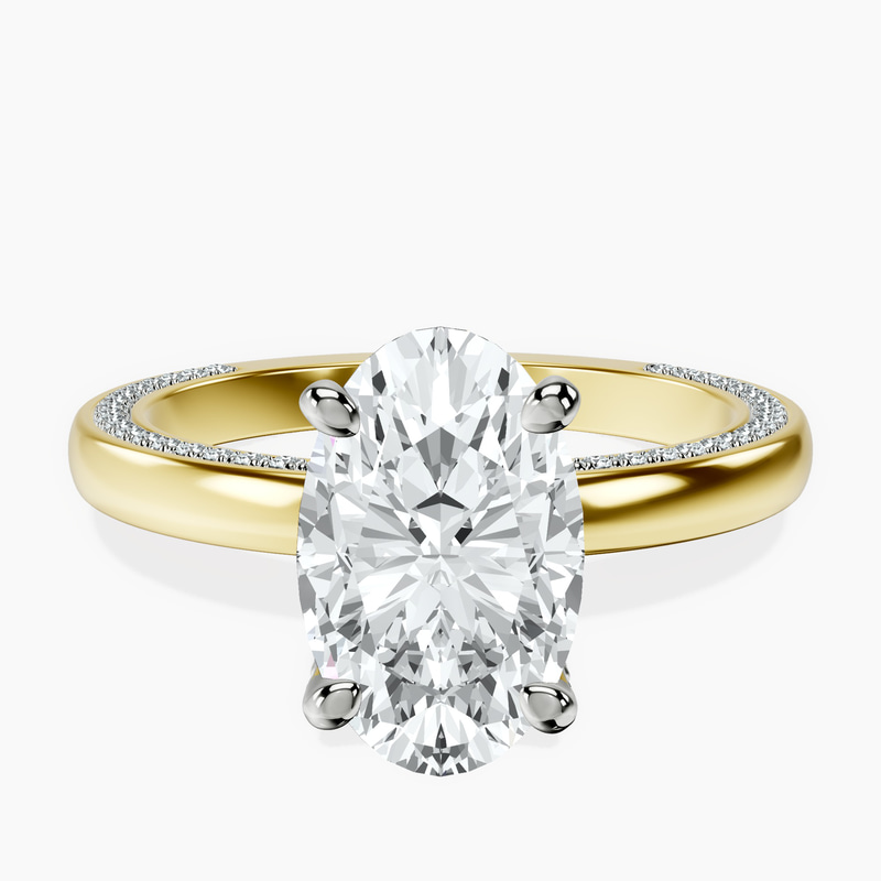 2.99 ct. oval Edith Solitaire Ring in 10kt yellow gold rtr top