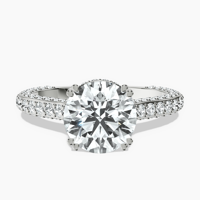 Eternia Criss Cross Side Halo Lab Diamond Ring front view
