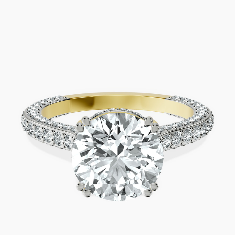 2.82 ct. round Eternia lab diamond ring in 14kt yellow gold rtr top