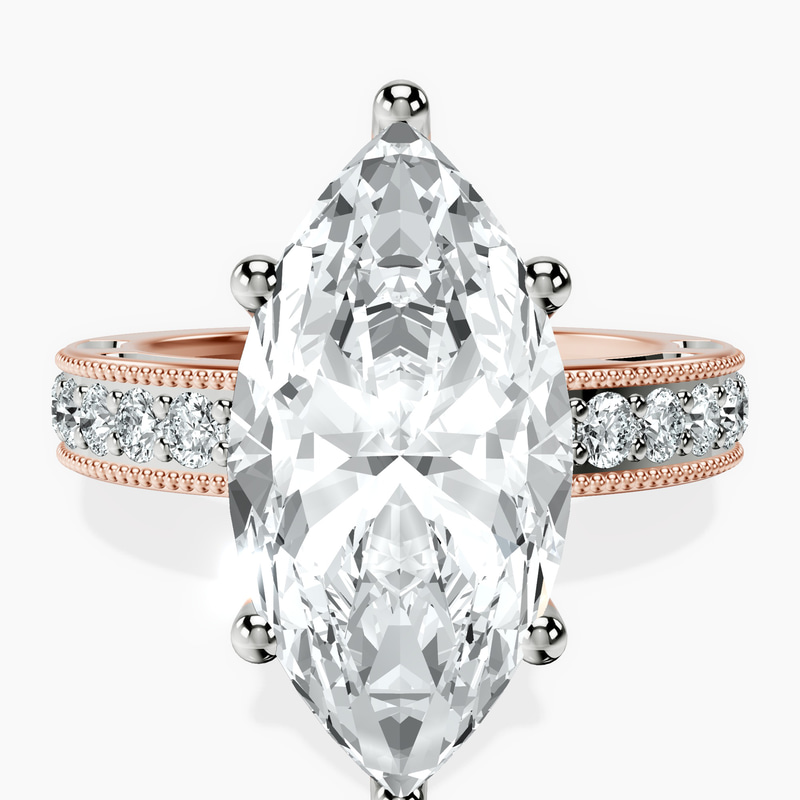 14kt Rose Gold Regalia Milgrain Lab Diamond Ring front image