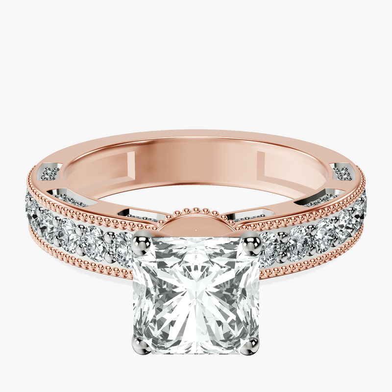 9ct Rose Gold Regalia Milgrain Lab Diamond Ring front image