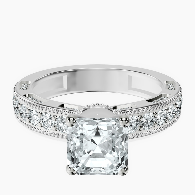 Platinum Regalia Milgrain Lab Diamond Ring front image