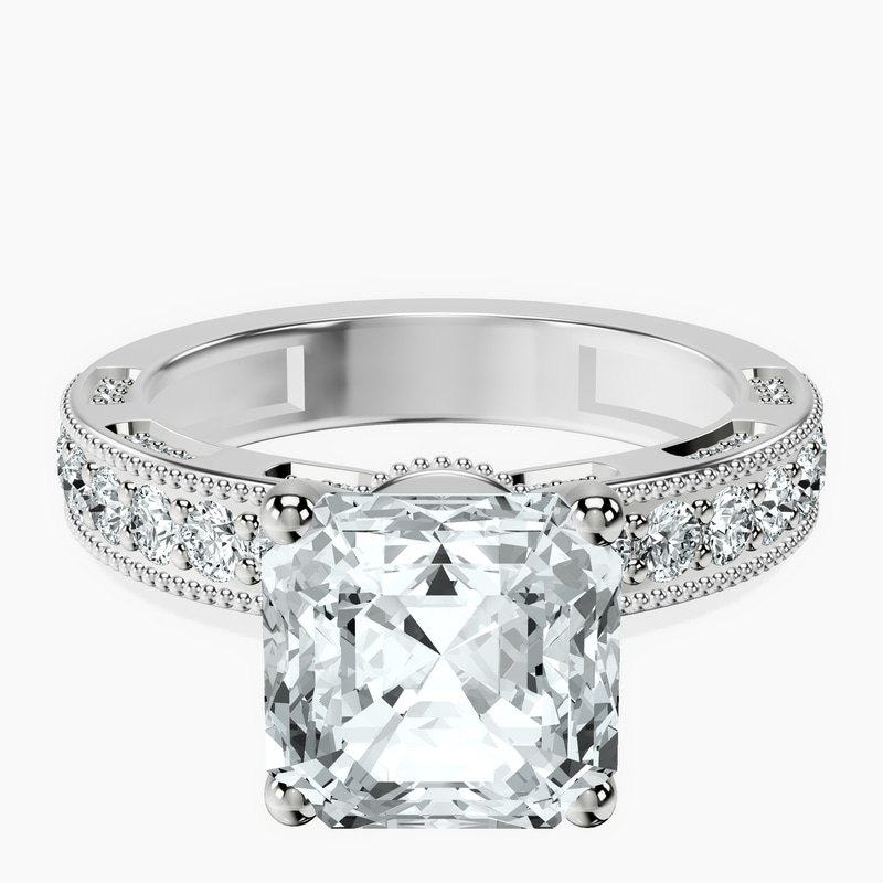 14kt White Gold Regalia Milgrain Lab Diamond Ring front image