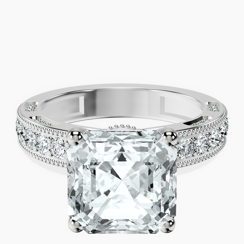 14kt White Gold Regalia Milgrain Lab Diamond Ring front image