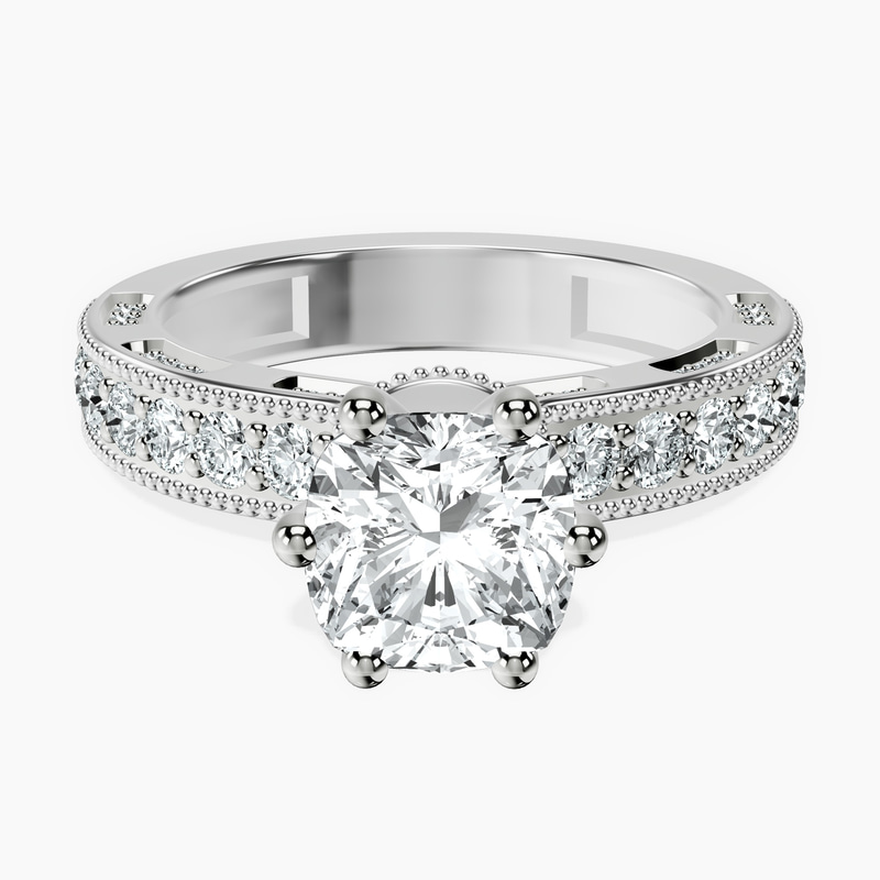 9ct White Gold Regalia Milgrain Lab Diamond Ring front image