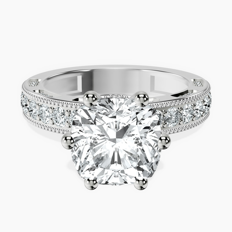 Platinum Regalia Milgrain Lab Diamond Ring front image