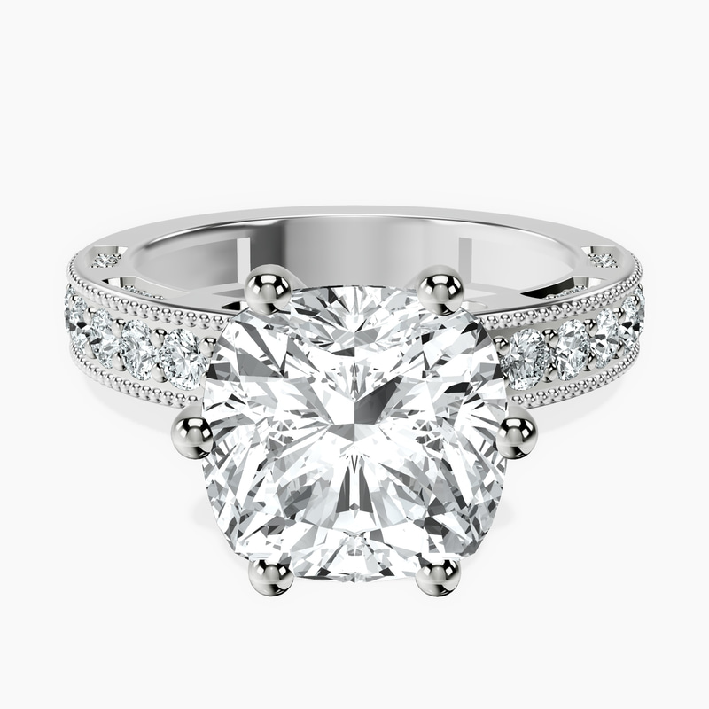14kt White Gold Regalia Milgrain Lab Diamond Ring front image