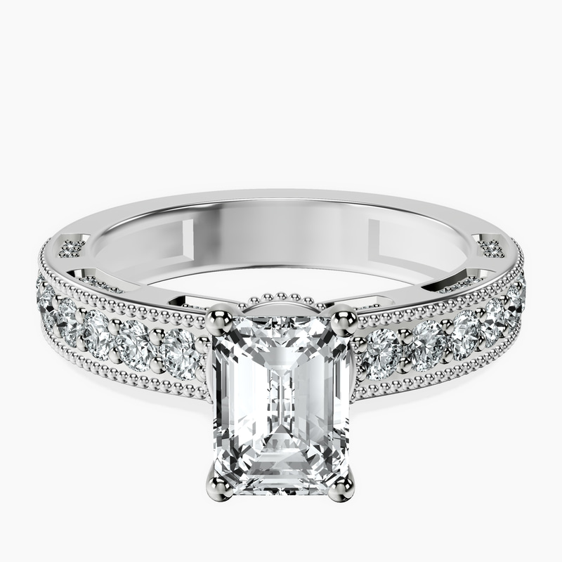 14kt White Gold Regalia Milgrain Lab Diamond Ring front image