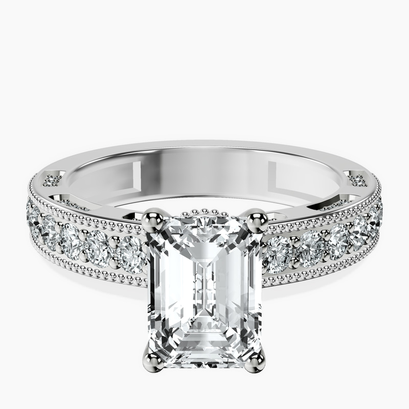 9ct White Gold Regalia Milgrain Lab Diamond Ring front image