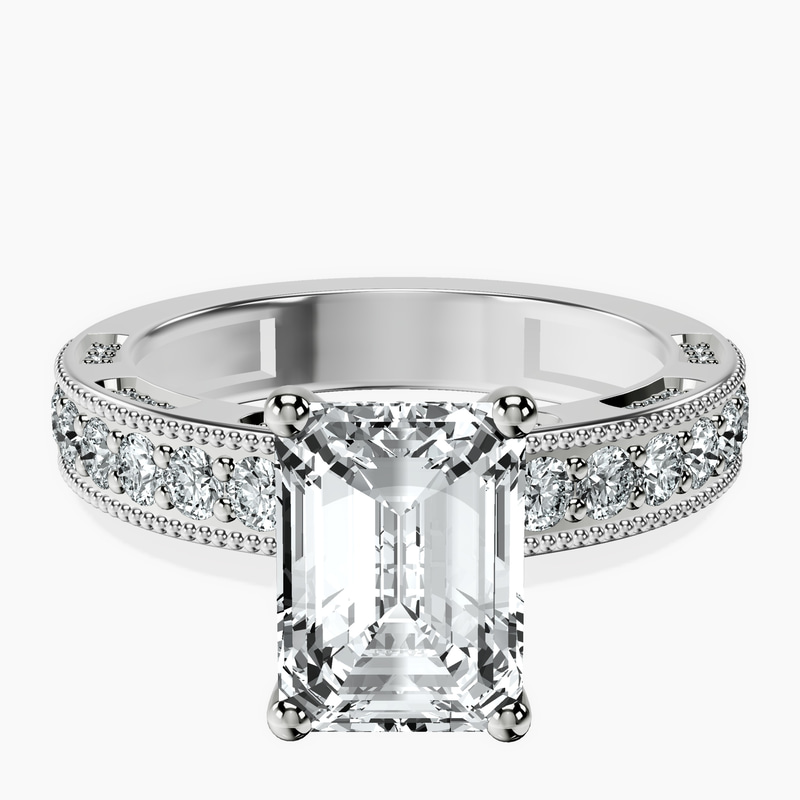 14kt White Gold Regalia Milgrain Lab Diamond Ring front image