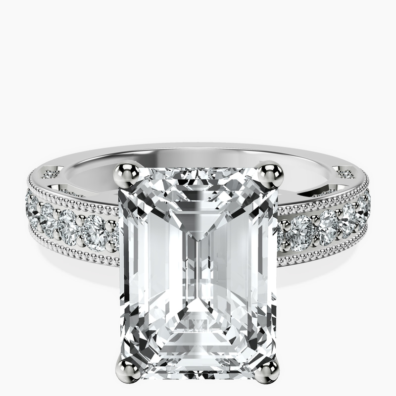 14kt White Gold Regalia Milgrain Lab Diamond Ring front image