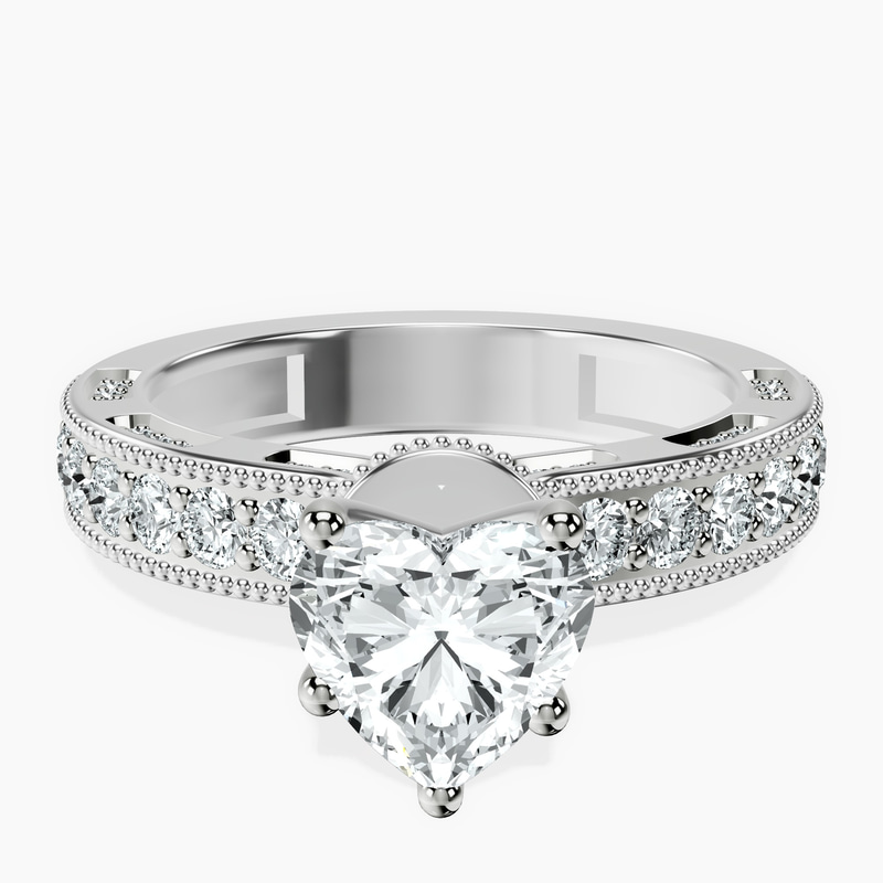 14kt White Gold Regalia Milgrain Lab Diamond Ring front image