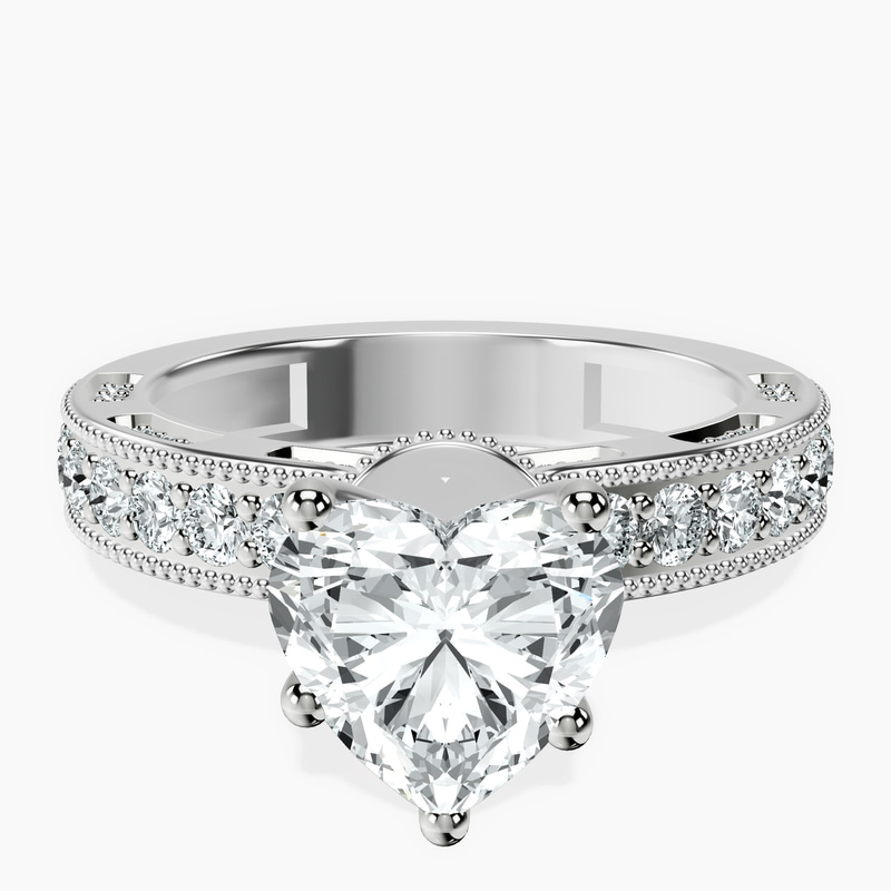 Platinum Regalia Milgrain Lab Diamond Ring front image