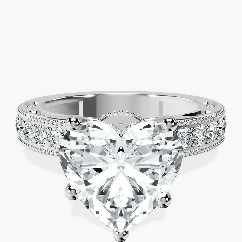 18kt White Gold Regalia Milgrain Lab Diamond Ring front image