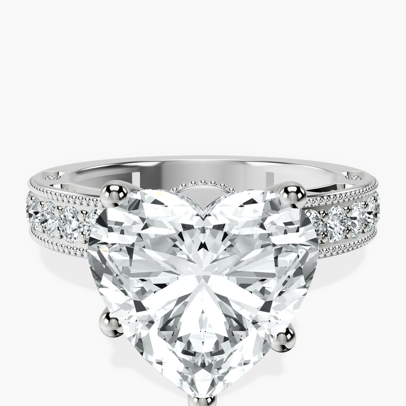 18kt White Gold Regalia Milgrain Lab Diamond Ring front image