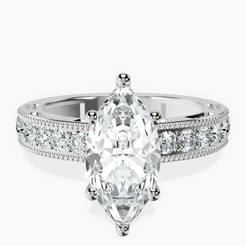 Platinum Regalia Milgrain Lab Diamond Ring front image