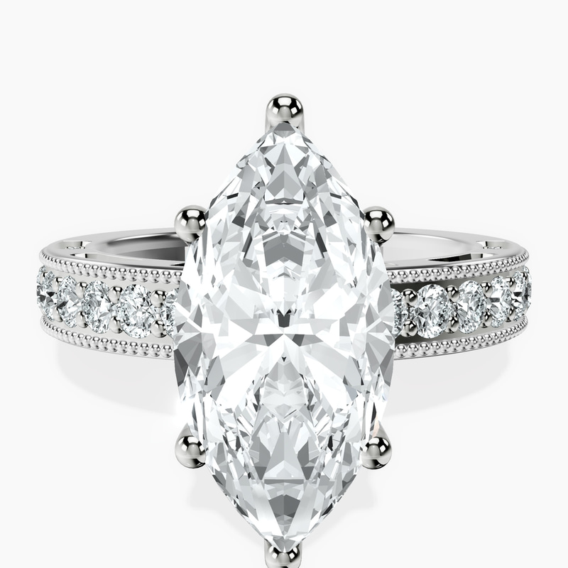 10kt White Gold Regalia Milgrain Lab Diamond Ring front image